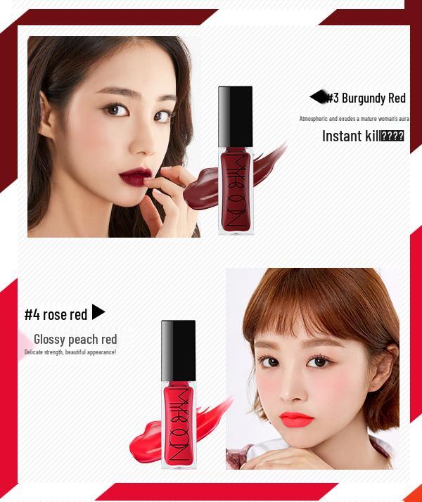 MYBOON Waterproof Matte Lip Gloss, Long-Lasting, Non-Stick, Moisturizing, Highly Pigmented, Rose Bean Paste & Milk Tea Shades, 12 Colors (B30)