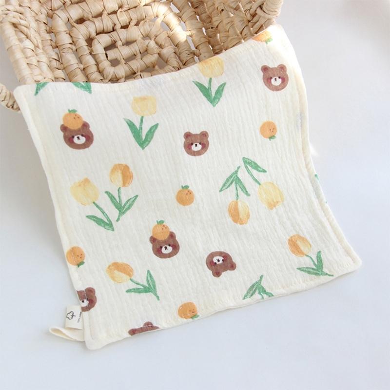 Cotton Washcloth Baby Muslin Face Towel for Delicate Skin 4-layer Absorbent Muslin Hand Washing Towel Newborn Burp Cloth