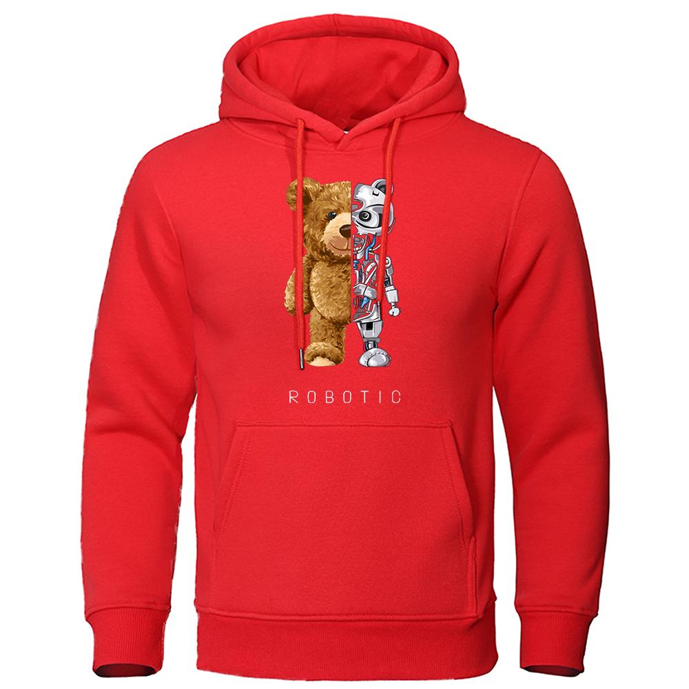 Neue Lustige Ted Bär Roboter Hoodie Robotic Bär Kleidung Casual Mit Kapuze Männer Mode Sweatshirts Fleece Übergroßen Lose Streetwear