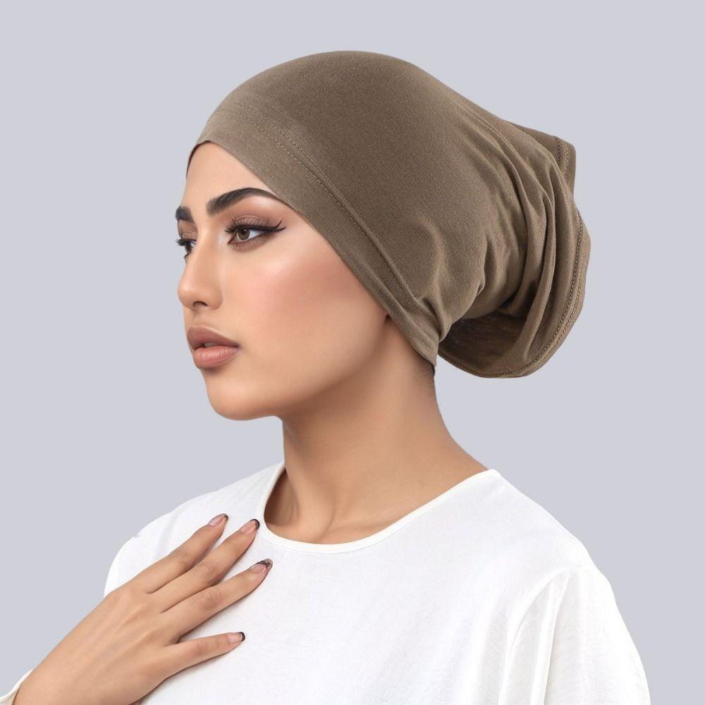Antislip Strips Elastic Turban Hat Stretch Material Undercap Scarf Muslim Hijab Cap  Islamic Wear