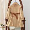 Toddler Girl British Princess Dress Long Sleeve Ruffle Bow Cotton Dress For Spring And Autumn Cute Party Outfit