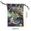 Drawstring Organizer Bags 5X7Inches Tarot Deck Drawstring Storage Bags Small Multifunctional Soft Jewellery Bags Crow Animal