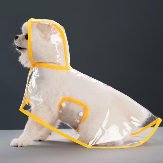 Dog Raincoat Transparent Hooded Dog Rain Jacket Adjustable Waterproof Pet Poncho for Small Medium Dogs Cats