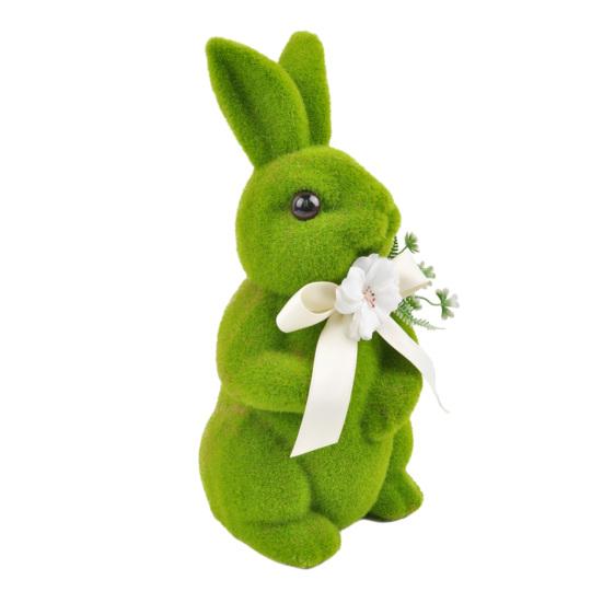 Bunny Ornament Easter Decoration with Artificial Moss Resin Core Waterproof UV-Resistant Outdoor Spring Centerpiece Decor