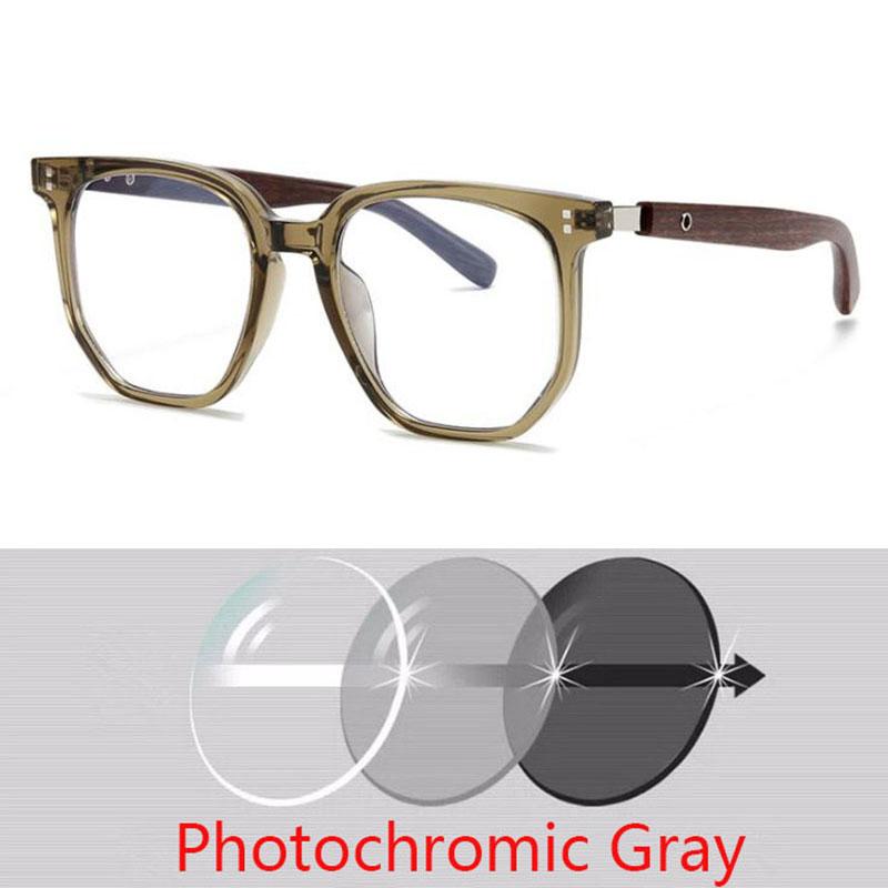Wood Grain Myopia Glasses For Men and Women Spectacles Anti Blue Light Near Sight Eyewear Diopter -0.5 -0.75 To -6.0
