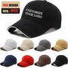 Low MOQ Custom Embroidery Logo Unisex Plain Cotton Curved Brim 6 Panel Fitted Blank Baseball Caps Hats for Men Women
