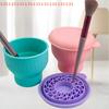 Multifunction Silicone Folding Makeup Brush Cleaning Cup Cleaning And Drying Storage Cup Beauty Cosmetic Brush Scrub Cup