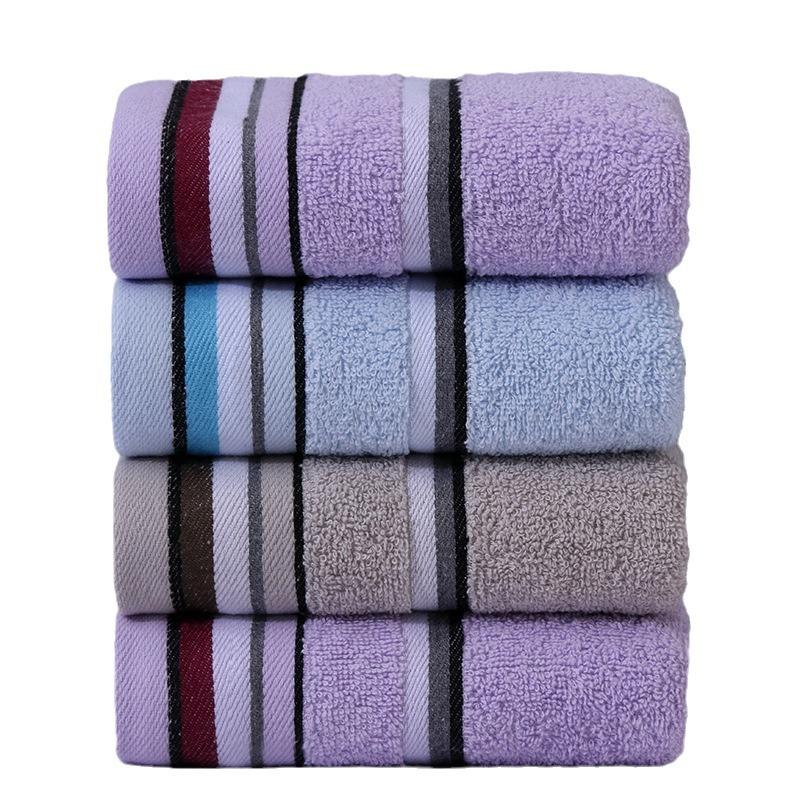 4 PC Cotton Towel Cotton Thickened Soft Absorbent Face Wash Household Towel Embroidered Cotton Towel Comfortable Textile Towels for The Home