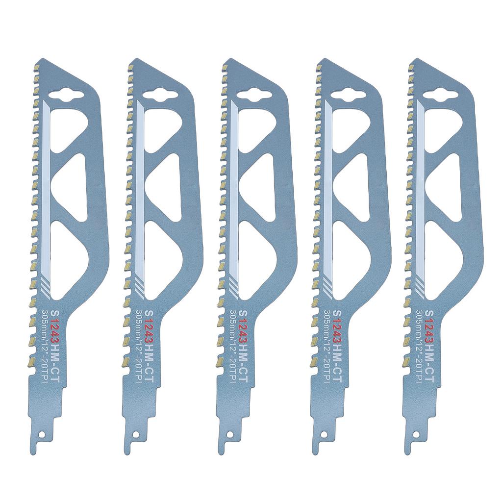 12inch Reciprocating Saw Blades 20TPI Concrete Saw Blades Hard Alloy Teeth with Robust Steel Backing for Red Brick