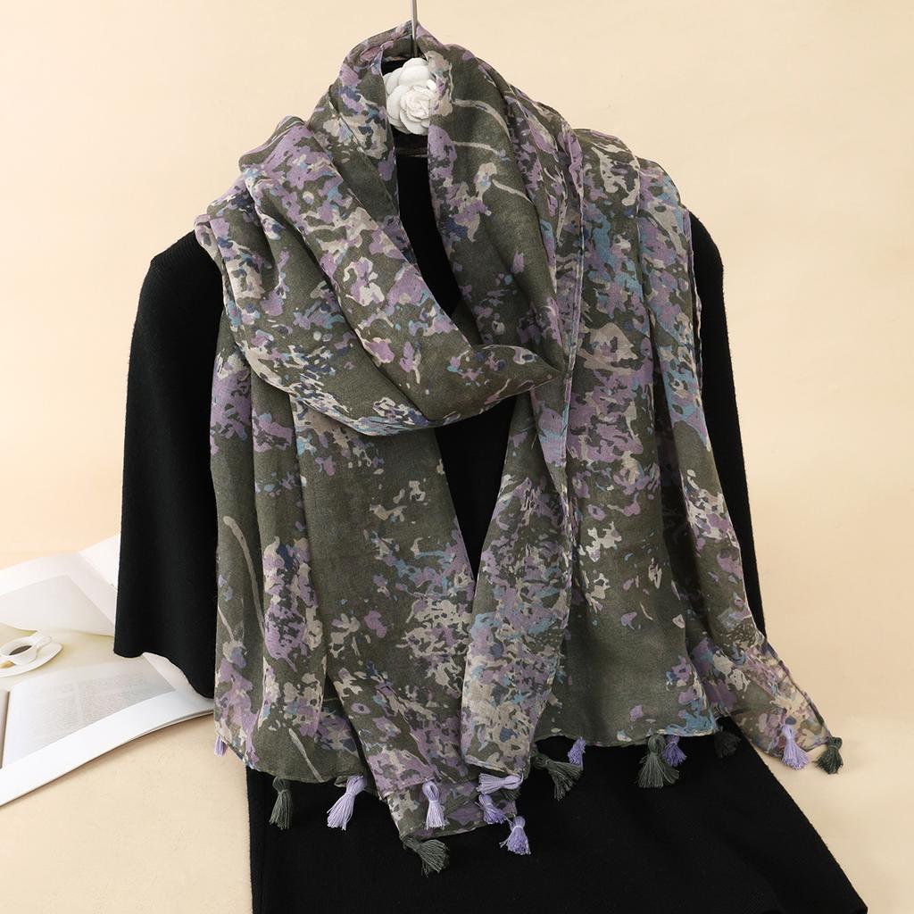Luxury Brand Autumn Winter Women Scarf Beach Shawl Cotton Lady Fashion Flower Scarves Bandana Pashmina Wrap Hijab Muffler