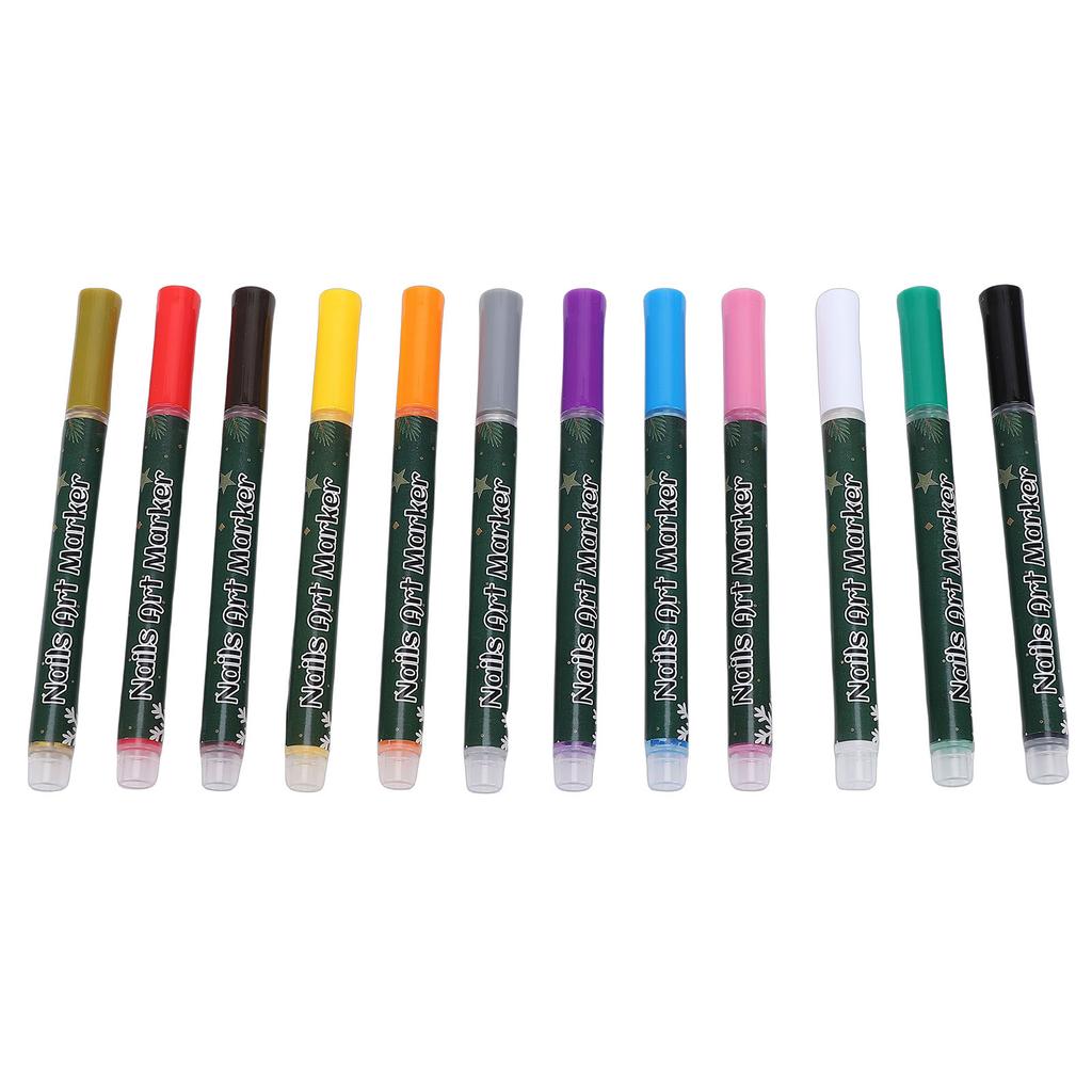 12 Colors Nail Art Pens for Painting Quick Drying Nail Art Design Graffiti Pen Acrylic Paint Marker