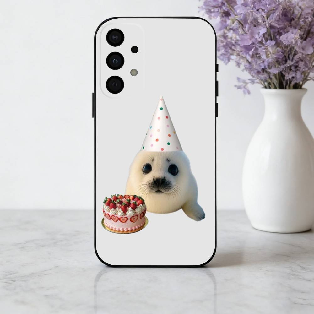S-Seal F-Funny C-Cute Phone Case For Samsung Galaxy A73,A72,A71,A70,A53,A52,A51,Others Soft Black Cover