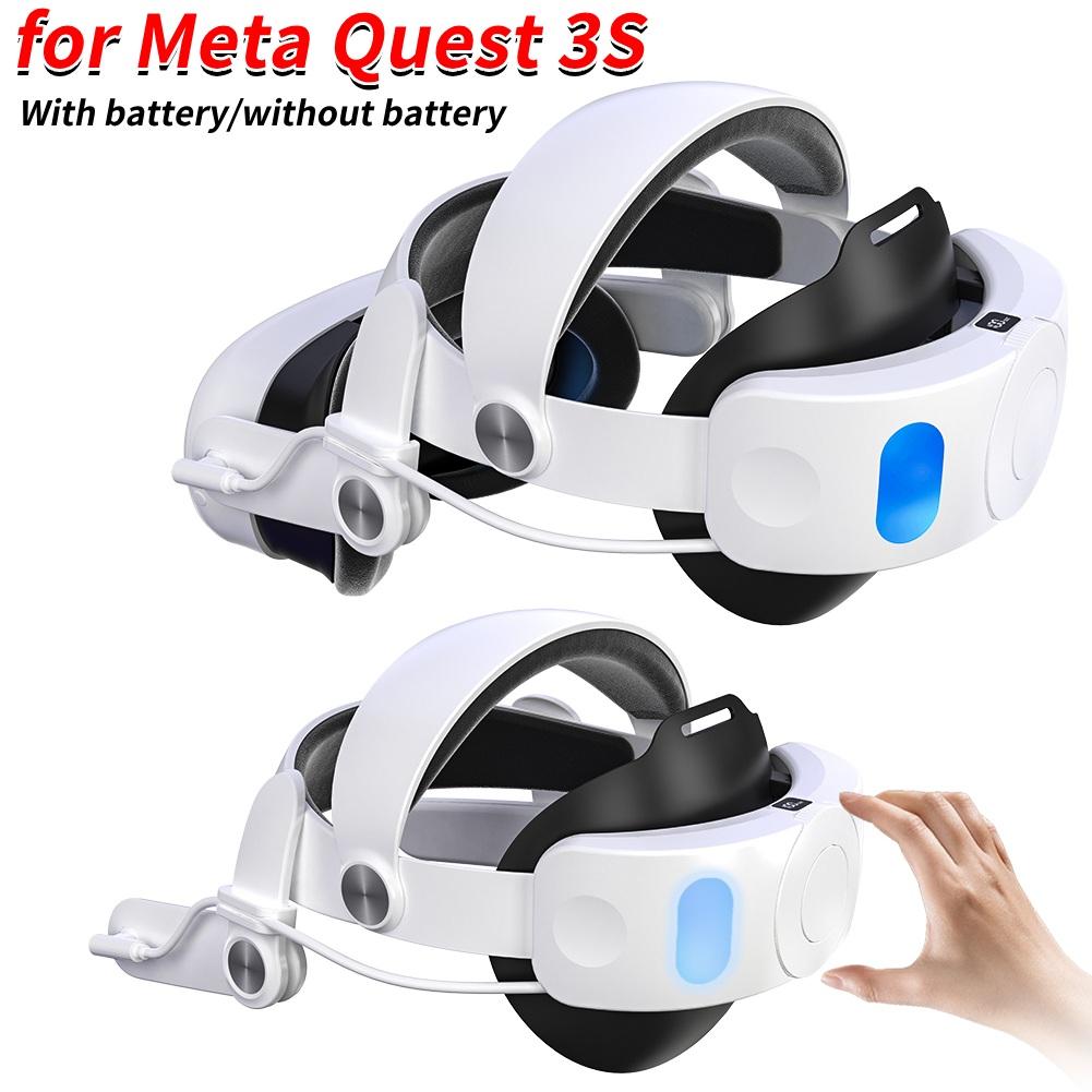 Head Strap with Battery Pack 10000mAh Extend Playtime and Comfort Elite Strap Replacement Reduce Facial Stress for Meta Quest 3S