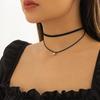 Chunky Black Flannelette With Big Heart Pendants Necklaces for Women Trendy Short Choker Collar 2026 Fashion Jewelry Accessories