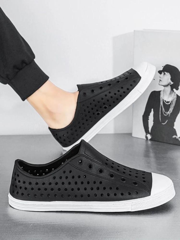 Mote Utendørssko for Menn Strand Stilig Farge Sommer 2025 Høy Kvalitet Pustende PVC Voksen Rabatt Casual Ny Mote Herresandaler