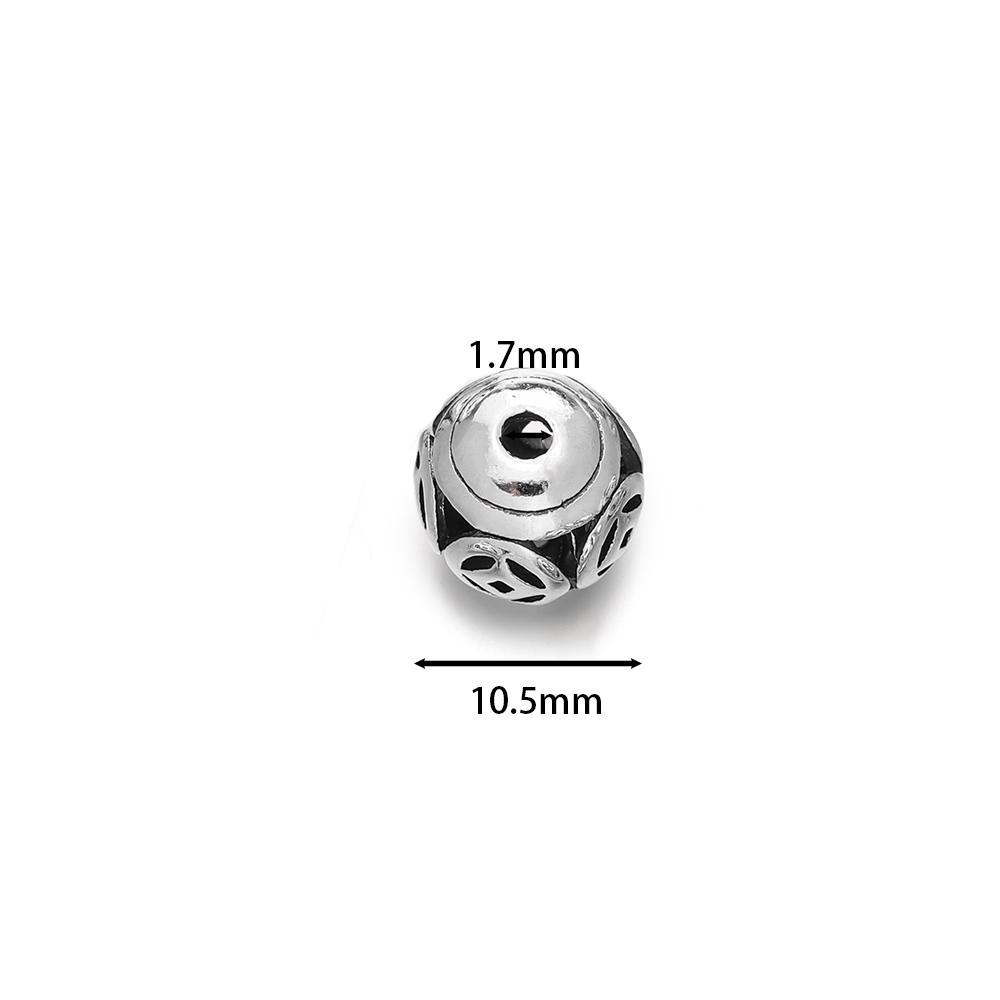 5pcs Multiple Styles Alloy Hollow Loose Bead Big Hole Spacer Beads for Bracelet Necklace Keychain Jewelry Making Accessories