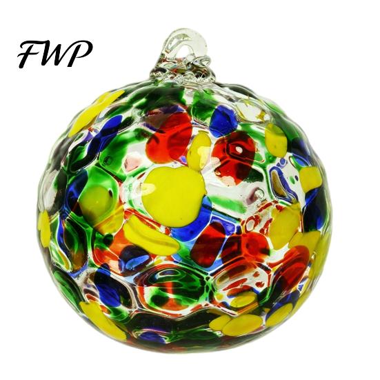 Colorful Holiday Tree Decorations Hand Blown Glass Ball Ornament, Christmas Hanging Decoration Decorative Spheres for Tree, Window, Patio, Garden,