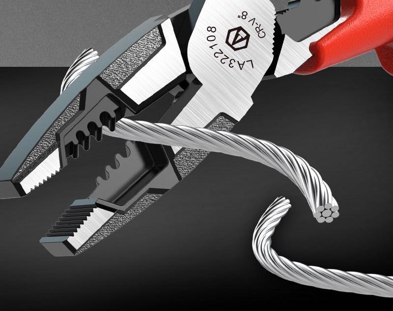 High Voltage Insulated Needle-Nose Electrician Pliers, 1000V, for Cutting, Crimping, Stripping, Angled Use.
