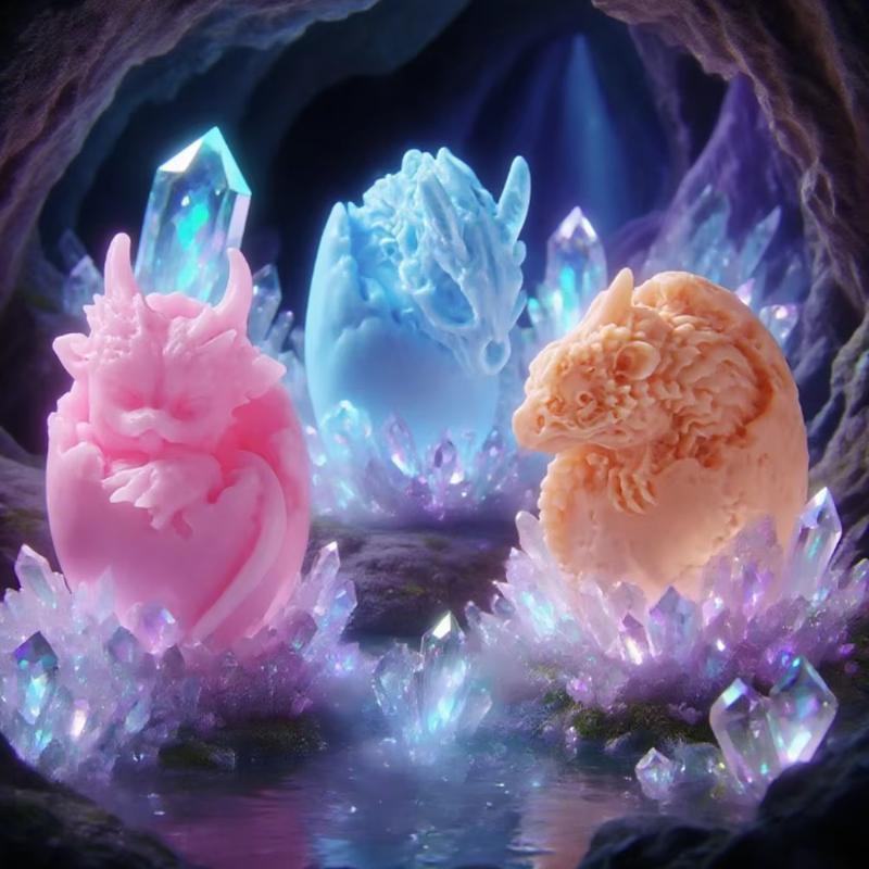 Dragon Egg Resin Mold Epoxy Silicon Fondant Molds Cute 3D Dragon Keychain DIY Crafts Ornaments Casting Animals Mould