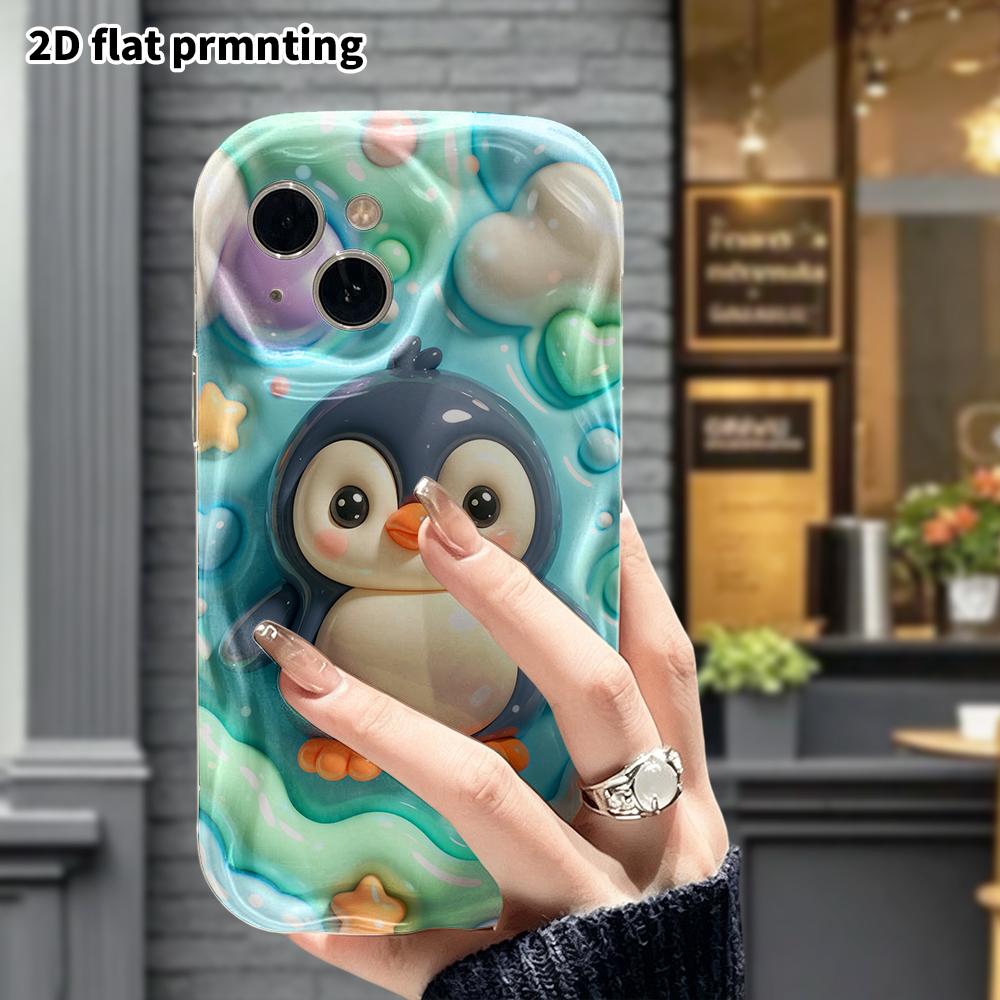 Phone Case: 2D Flat Design Suitable for iPhone 18, 17, 16, 15, 14, 13 Pro Protective Case, Little Penguin, Perfect Holiday Gift for Christmas and Hall