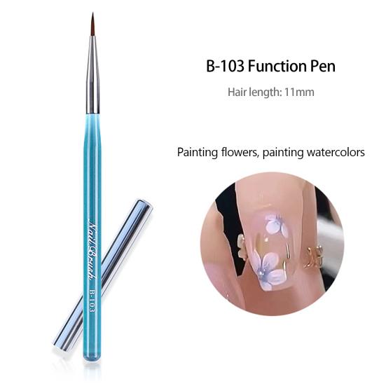 Nail Art Handle Soft Non-shedding Nylon Bristles Brush Lightweight Long Comfortable Grip Multipurpose Acrylic UV