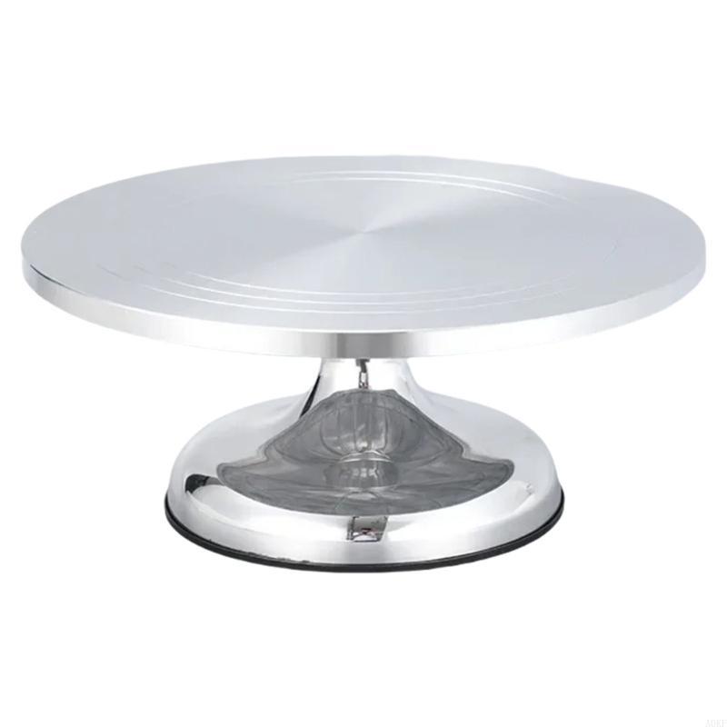 

Revolving Cake Stand Professional Aluminum Alloy Turntable for Cupcakes Pastries Decorations Home Baking Tool A0KF срібний