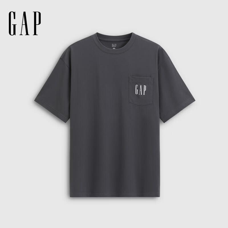 GAP Unisex Logo Print Pocket Loose Short Sleeve T-Shirt