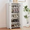 Shoe Cabinet In High Gloss, Shoe Storage with Adjustable Shelves for Hallway, Entryway, Space for 10 Pairs, White