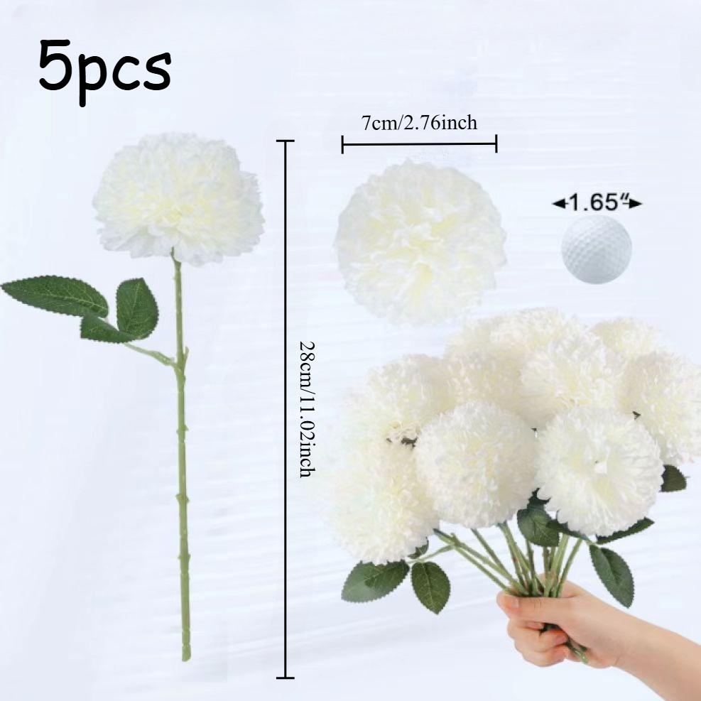 

5pcs Artificial Fake Chrysanthemum,Long Stem,with No Container,for Halloween,Home Decor,Wedding Decoration ,Christmas Decoration