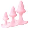 Silicone Diamond Butt Plug 3 Sizes - Pink Flared Base Anal Plugs, Soft Anal Stretcher Training Set for Beginners