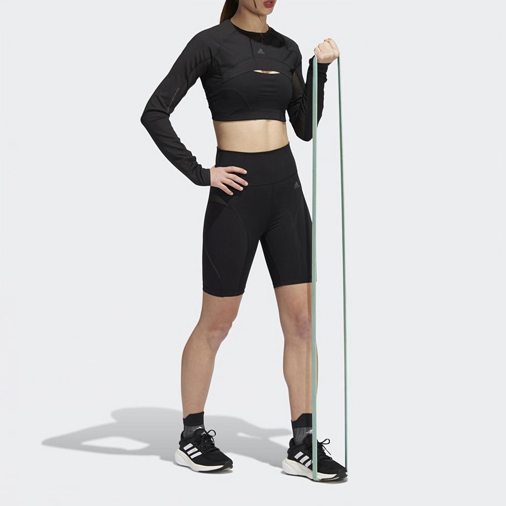 Adidas Solid Color Slim Fit Workout Shorts Women Shorts Black HN9453