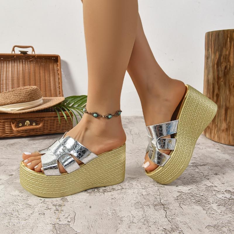Fashion Women's Chunky Slippers Fashion Wedge Platform Sandals Fashion Open Toe High Heeled Sandal Summer Casual Beach Sandals for Women