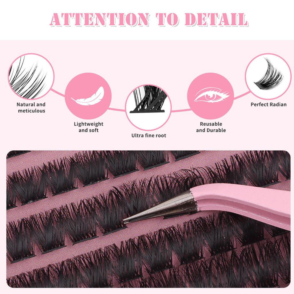 False Eyelash Extension Set 8-16Mm Length 80D + 100D + 120D + 150D Multiple Hairs