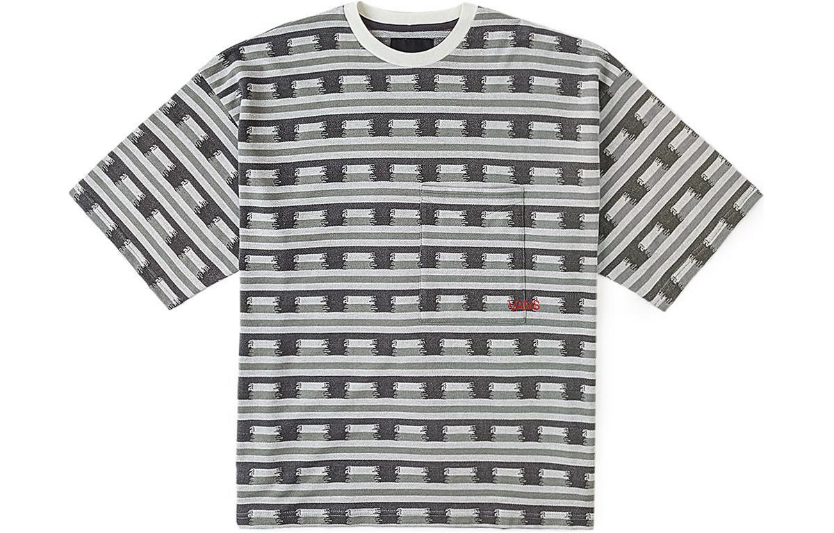 Vans T Shirt Unisex Gray Stripes VN000H2TCYE L