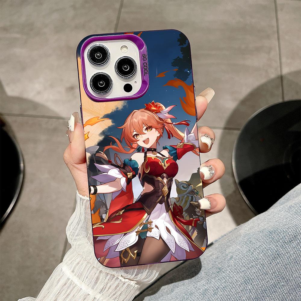 HSR Guinaifen Purple Translucent Mobile Phone Case for iPhone 17 16 15 14 13 12 11 X XR XS Air Pro Max Plus Colorful Cover