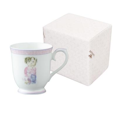 NARUMI Mug, "Kneeling Boy" by Chihiro Iwasaki, 290cc, Purple, Cute and Soft Design, Wedding Gift, Microwave and Dishwasher Safe, Made In Japan, Gift