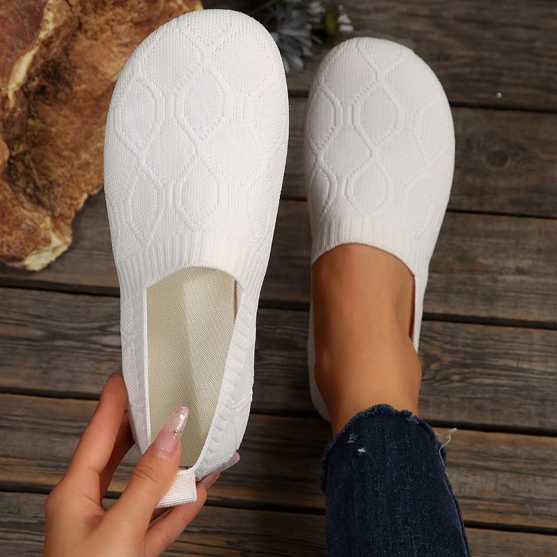 Flat-bottomed Women's Single Shoes Spring and Summer New Doudou Shoes Woven Fly-woven One-pedal Casual Large-size Women's Shoes