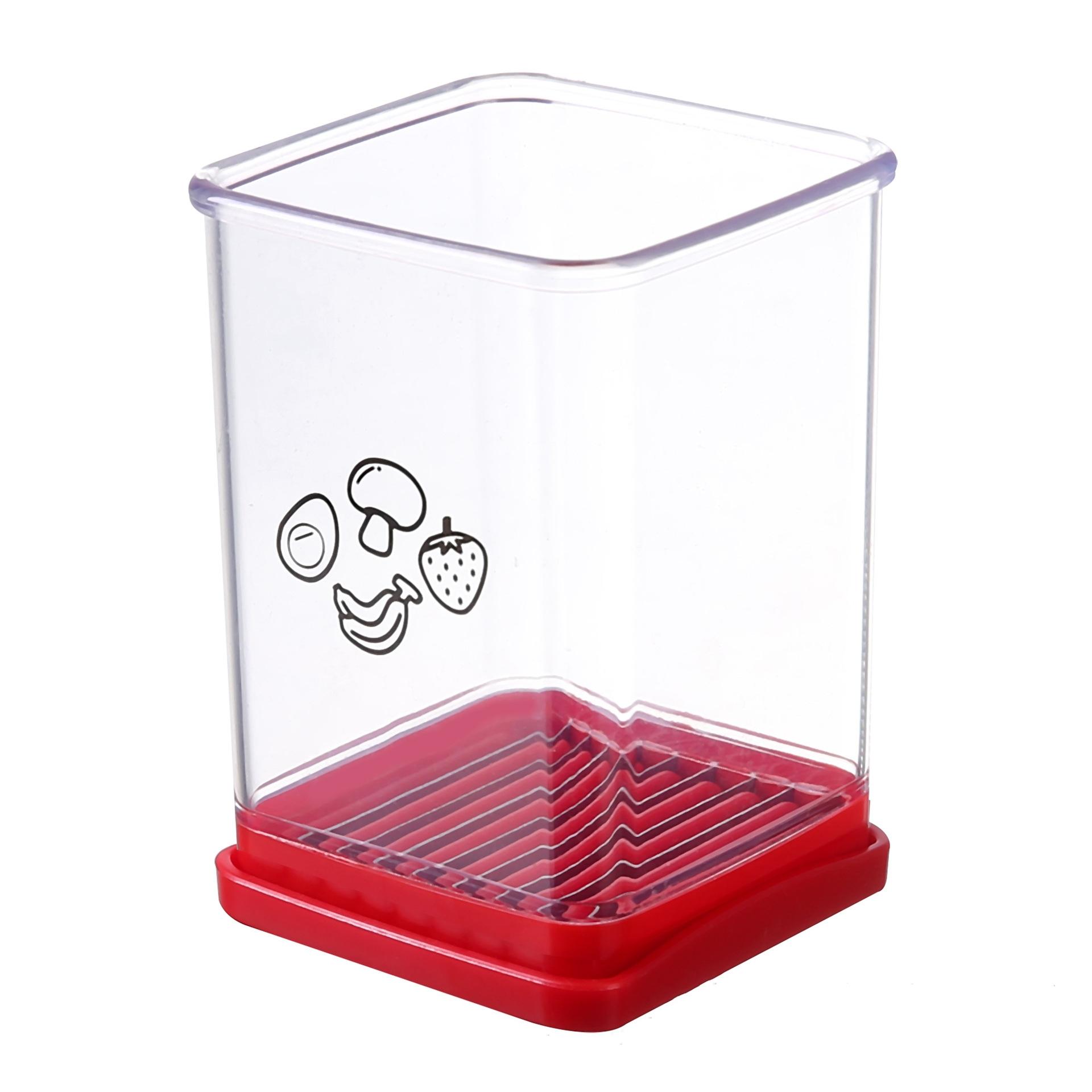 

Новая скоростная ломтерезка для фруктов и овощей с толкающей пластиной, ручной резак для стаканчиков, портативный инструмент для нарезки бананов и клубники, кухонные принадлежности