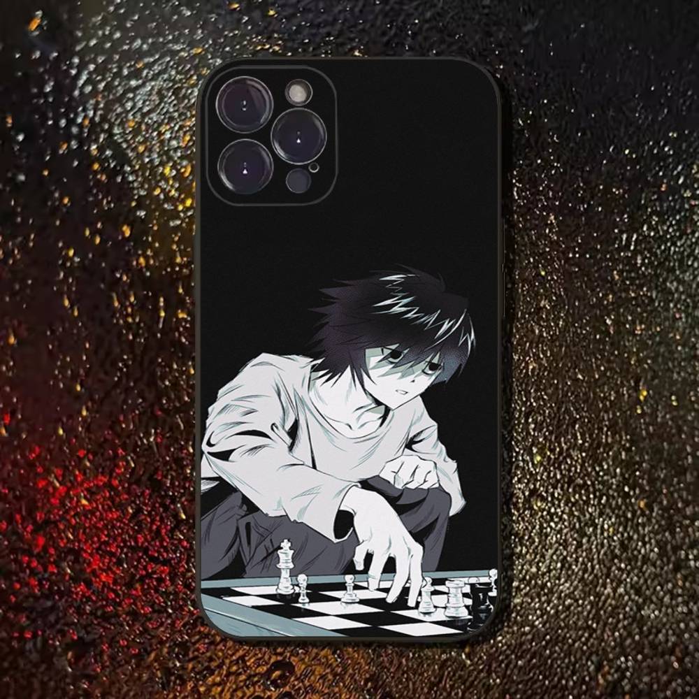 D-Death Note L Light Yagami Phone Case For iPhone 16,15,14,13,12,11 Plus,Pro Max,XS,X,XR,SE,Mini,8,7,Soft Silicone Black Cover
