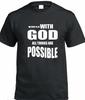 With God All Things Are Possible T-Shirt Religious Mathew Religion Jesus Shirt