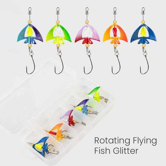 5Pcs 5CM/4G Spinner Blade Lure with Hook Hard Metal Spinnerbait 360 Degrees Rotating Sequin Lure Saltwater Freshwater Walleye Bass Fishing Accessories