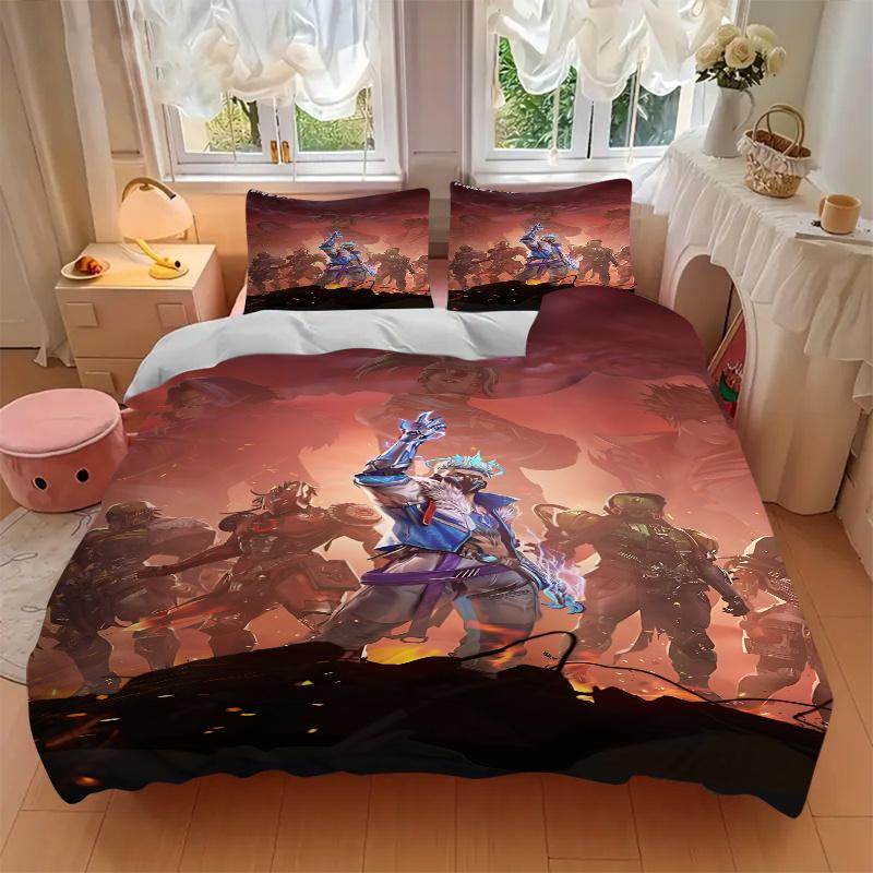 3pcs Free Fire Gaming Bedding Set-Perfect for Bedroom, Guest Room, Living Room, Hotel Decor-Ideal Gift for Fans, Travelers, Daily Use-Festiv