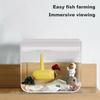 Betta Fish Tank Aquarium Non-Slip Base 360 Degree Viewing Transparent High Light Transmittance Aquarium for Study Room Desktop Office Home Decor