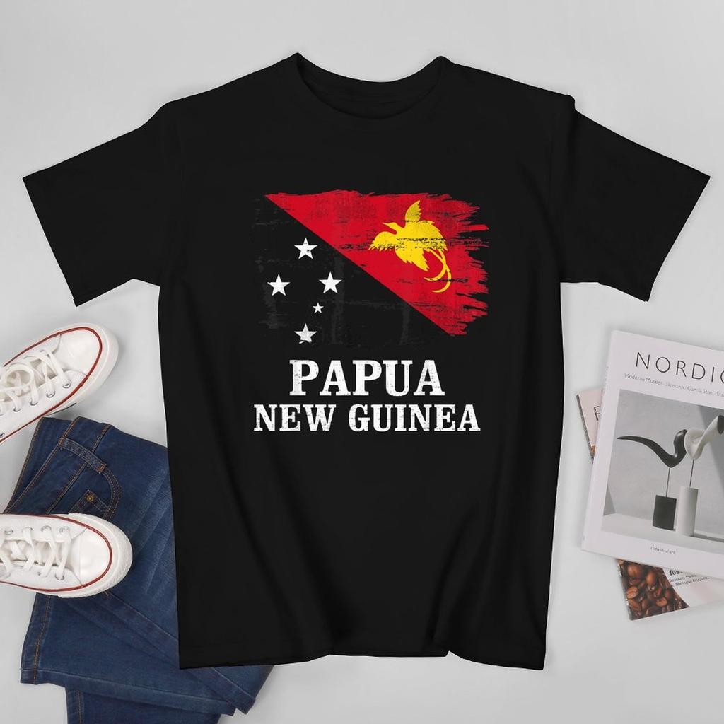 More Design Papua New Guinea Flag Unisex Tshirt Tees Tshirt Oneck T Shirts Unisex Boys Clothing 100 Cotton