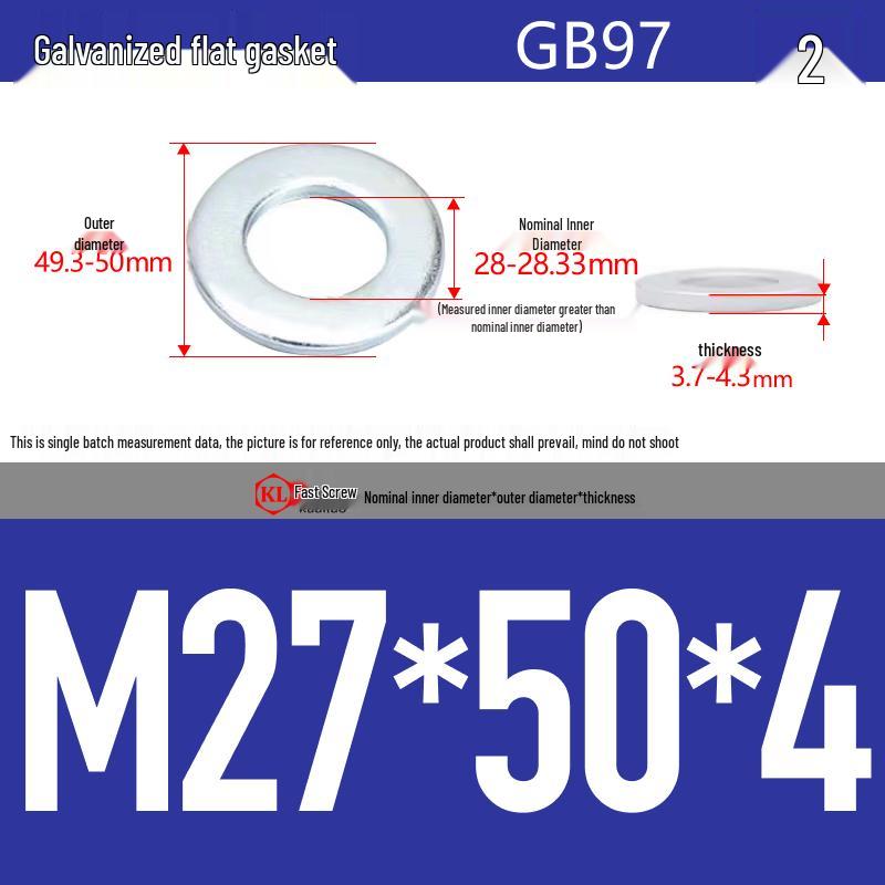 Galvanized Hex Nuts, Flat Washers, Spring Washers in M2-M48, Blue and White Zinc Coated