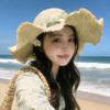 Hollow Small Daisy Lace Hat Women's Summer New Seaside Beach Vacation Big Brim Sun Protection Hat