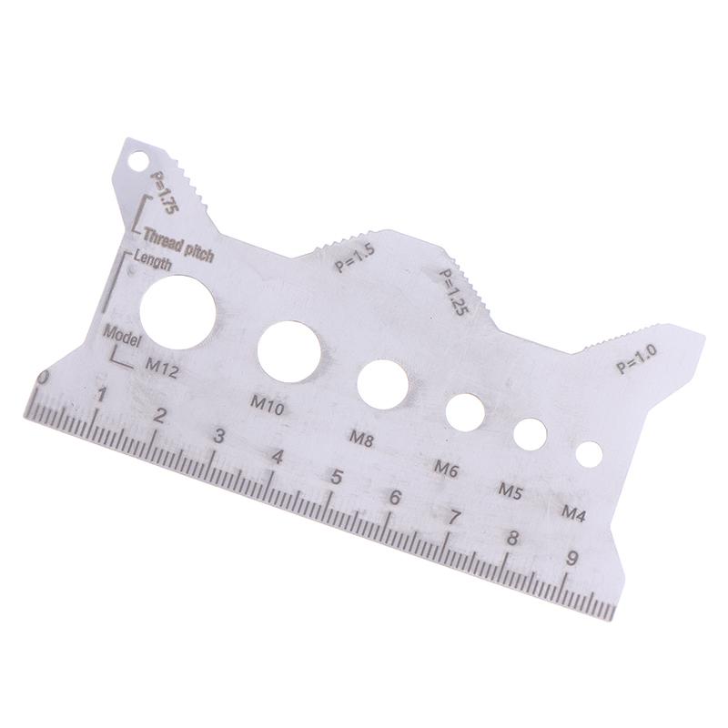 Bolt Measuring Tool Bolt Thread Stainless Steel Sizer Flat Double-Sided Screw Measuring Device For Pattern Jewelry Watch