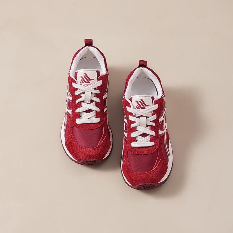 2025 Early Autumn New Forrest Gump Shoes Women's Casual Sports Dad Shoes Women's Platform Leather Breathable Comfortable Retro Jogging