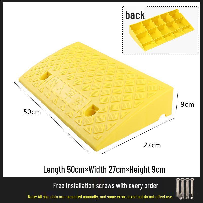 Car Ramp Sill Pad - Plastic Vehicle Curb Slope & Speed Bump