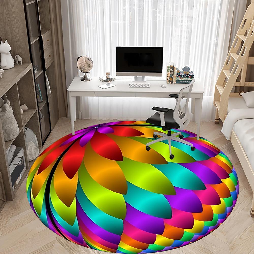 1pc Colorful Sphere Chair Carpet for Office Non-Slip, Machine Washable Rug for Office, Room - Holiday Decor, Machine Made Yy251016135